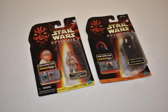 Lot of 2 Star Wars 1990's Episode I Figures, Darth Sidious & Anakin Skywalker, NEW!