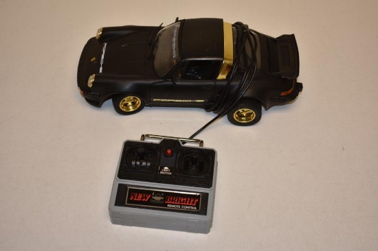 Vintage Porsche 911 RC Remote Control Toy Car New Bright 1987