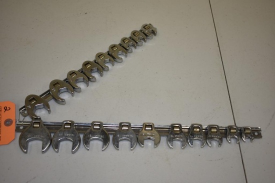 2 RACKS OF METRIC CROW FEET WRENCHES