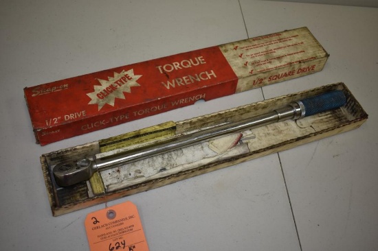 SNAP-ON 1/2" DRIVE CLICK-TYPE TORQUE WRENCH 10-200 FT LBS