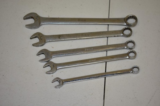 SNAP-ON LONG COMBINATION WRENCH SET 3/8" TO 11/16" MISSING 5/8"