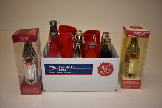 (3) BOXES WITH MISC. COKE BOTTLES