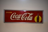 Vintage DRINK COCA-COLA ADVERTISING SIGN COKE, 54 x 18 inches, some touch ups noted