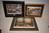 LOT OF 3 1950'S CITY LIFE SCENES PRINTS