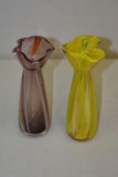 Vintage Pair MCM Japanese Art Glass Vases