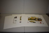 (12) VARIOUS FVINTAGE CAR ART POSTERS; STUDEBAKER, FORD CHRYSLER & MORE, KEN DALLISON