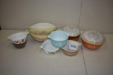 Large Lot of Assorted Pyrex - 7 Cinderella Bowls, 2 Mixing Bowls, 3 Lids, 1 Cradle