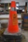 4 SHORT ORANGE SAFETY CONES, 18