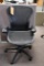 HERMAN MILLER AERON CHAIR, BLACK MESH, FULLY ADJUSTABLE, GRAPHITE FRAME ON WHEELS, SIZE B