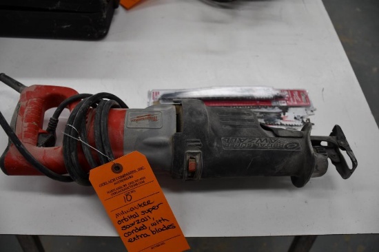 MILWAUKEE ORBITAL SUPER SAWZALL, CORDED WITH EXTRA BLADES