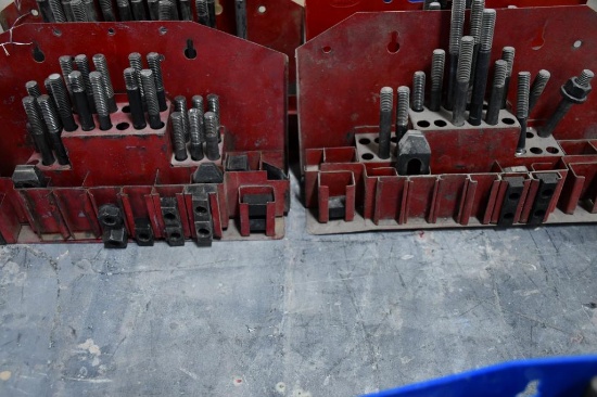 (2) SETS OF HOLD DOWN/CLAMP DOWNS IN RED RACKS