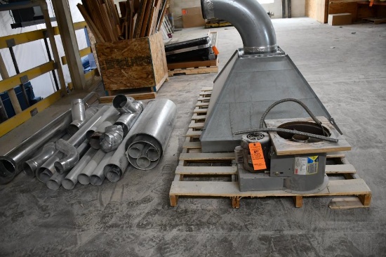 ALL DUCTWORK ON AND NEXT TO SKID WITH DAYTON 3/4 HP BLOWER MOTOR, UPSTAIRS WEST