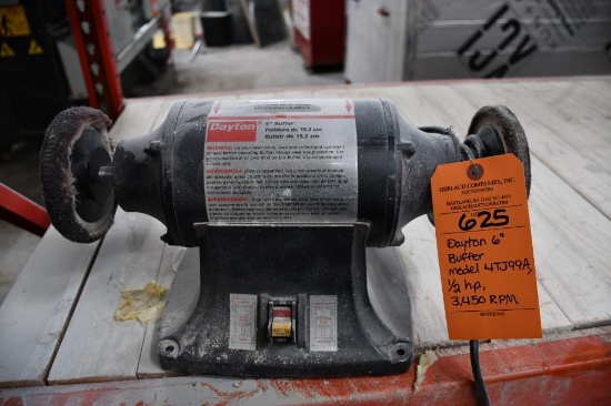DAYTON 6" BUFFER MODEL 4TJ99A, 1/2 HP 3.450 RPM