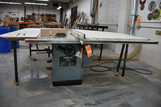 DELTA UNISAW 10" TILTING ARBOR SAW, CAT NO. 34-806,S/N 96E95185, 230V, A12, 3 PH, 60 HZ