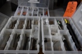 (3) PLASTIC ORGANIZER WITH ASSORTED BITS AND TAPS AND STONES