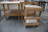 (3) WOODEN WORK BENCHES, NO CONTENTS