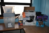 MISC BOXES OF MISC SIZE BAGS (5) BOXES, INCLUDES EMPTY BINS AND COVERS