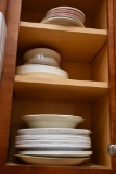 THIS CUPBOARD WITH PLATES, BOWLS, ETC.