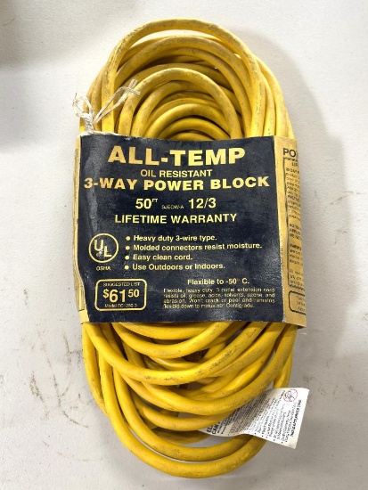 ALL TEMP OIL RESISTANT 3-WAY POWER BLOCK, 50' - 12/3
