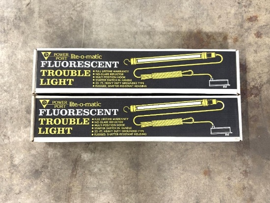 (2) POWER PORT LITE-O-MATIC FLUORESCENT TROUBLE LIGHTS 24"L 2"W