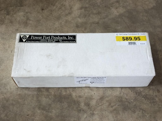 POWER PORT PRODUCTS ULTRA-BRIGHT TWIN LAMP 25' FLUORESCENT DROP CORD