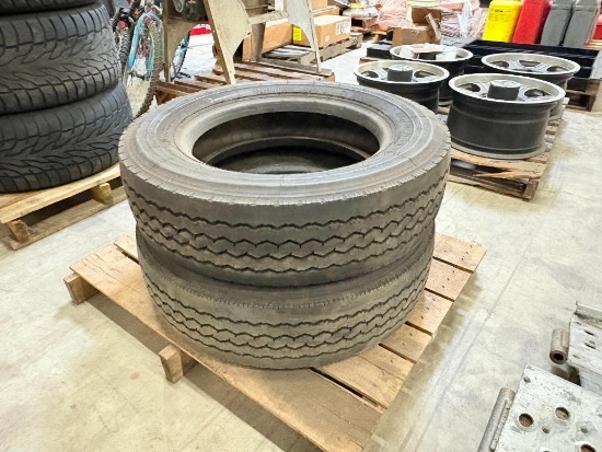(2) BRIDGESTONE TIRES 225/70R 19.5 R178, LOW PROFILE