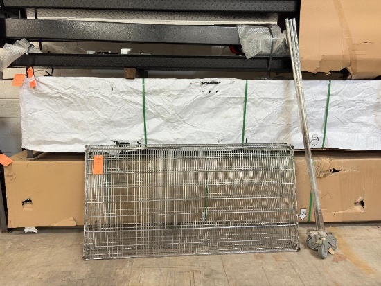WIRE SHELVING UNIT, 36"D X 72 1/2" L X 79"H, (3) SHELVES, ON CASTERS