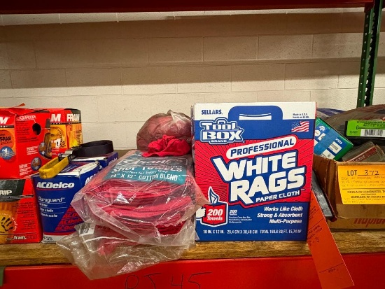 (2) 50 PACK GRANTS GARAGE SHOP TOWELS 14" X 13" BOX OF PROFESSIONAL WHITE RAGS, PAPER CLOTH
