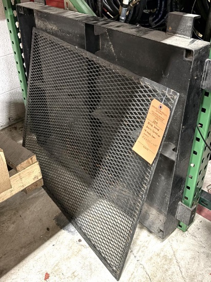 BLACK METAL DRAIN CONTAINER WITH MESH COVER, APPROX 3"D X 32 1/2" X 26 1/2"