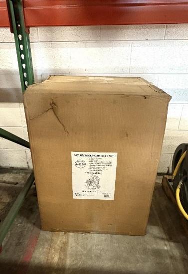 POWER PORT PRODUCTS 150' AIR TOOL HOSE ON A CART, 1/2" ID GRAPHITE STEEL CORE, NEW IN BOX