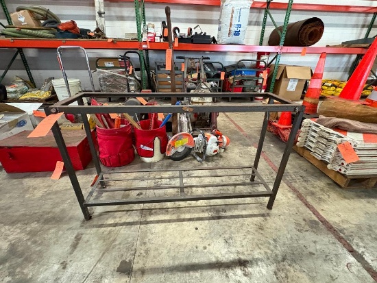 STEEL TABLE, FRAME ONLY, 13 1/2"D X 51 1/4"W X 30"H