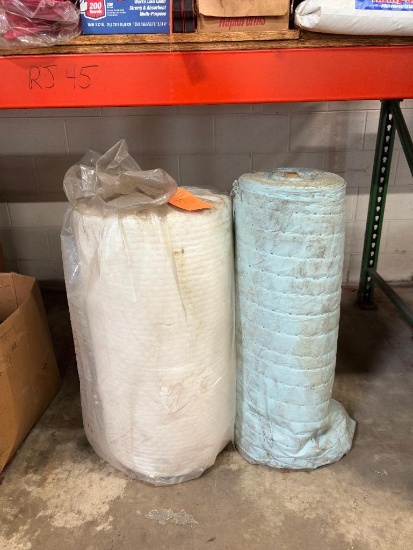 (2) SORBENT ROLLS OF OIL SPILL BLUE - 36"W AND WHITE - 32"W