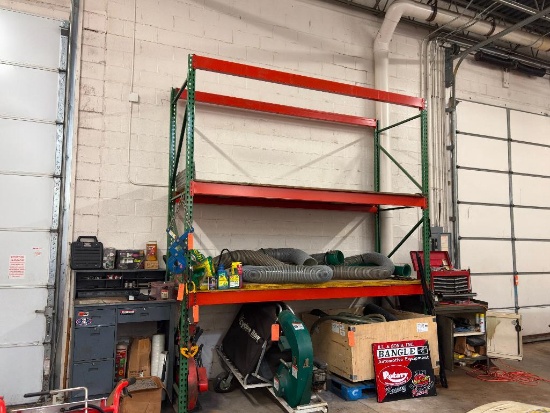 (1) SECTION OF STEEL TEARDROP PALLET RACKING, 42"D X 10' X 12"H