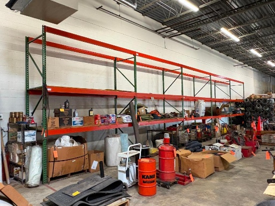 (5) SECTIONS OF STEEL PALLET RACKING, TEARDROP, 42"D X 10'W X 12'H
