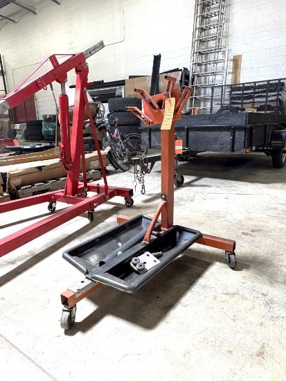 ENGINE STAND, WITH OIL DRIP PAN AND FRONT BALANCE MOUNT