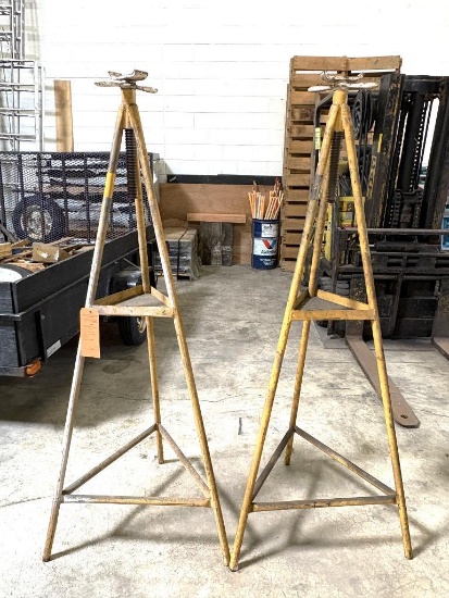 (2) WEAVER JACK HIGH POSITION 2 TON TRI POD UNDER HOIST JACK STAND, MODEL WI-116A