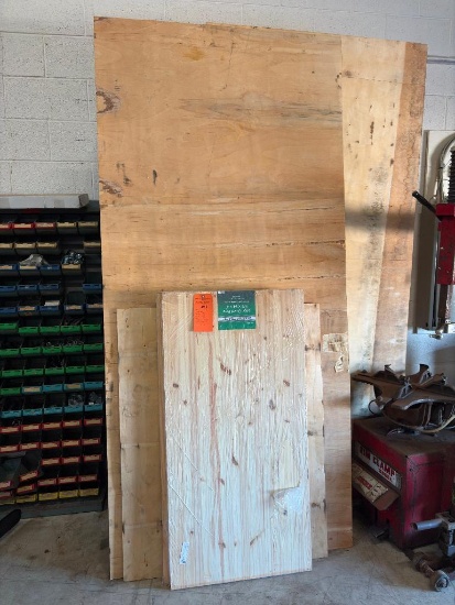 LOT WITH ASSORTED PLYWOOD APPROX (18) COUNT 4 X 8 WITH (2) MASTERCRAFT EDGE