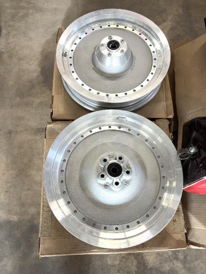 HARLEY DAVIDSON CHROME SLOTTED 16" REAR WHEEL PART NO 41017-95 AND