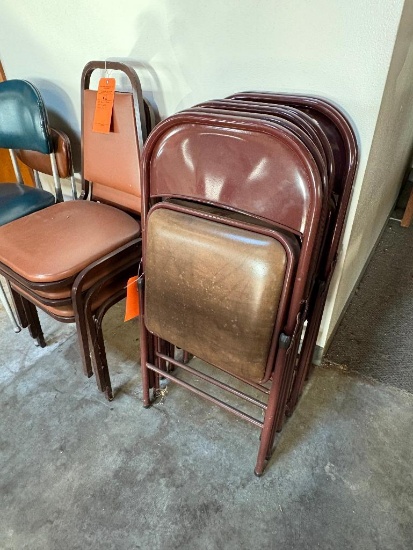 (7) BROWN FOLDING CHAIRS W/ PADDING