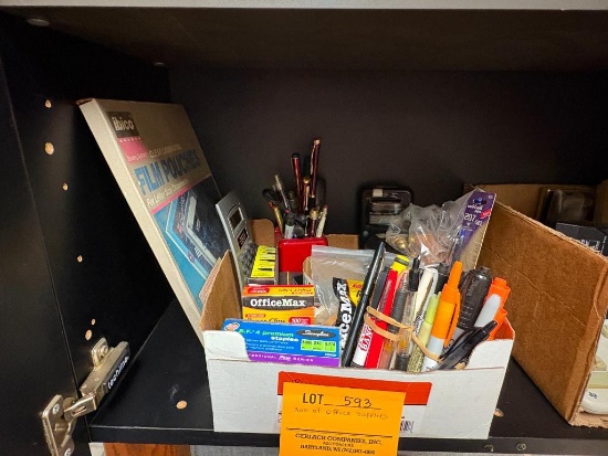 BOX OF OFFICE SUPPLIES
