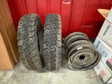 (2) SEARS TRACTIONEX X.S.T. TIRES, H78-15 MAX LOAD 1770# W/RIMS, 15 X 6