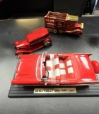 (1) VINTAGE STYLE WOODEN TRUCK (1) 1931 FORD MODEL DIECAST CAR (1) 1957 CHEVROLET MODEL