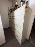 (2) METAL HORIZONTAL FILE CABINETS 4-DRAWER TOP FLIP DOWN 19 18