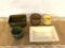 LOT OF VINTAGE PLANTERS (1) ZANESVILLE HOMESPUN RIBBED APPROX 4.25