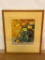 BEAUTIFUL WATERCOLOR PAINTING BY FRANCIS RICE, FEATURING STILL LIFE FLOWERS IN A PITCHER, FRAMED/