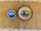 VINTAGE PLATE W/BLUE RIMMED EDGE, FEATURING WINDMILL, SAILBOAT, 6 5/8