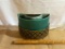 MCM POTTERY PLANTER TV LAMP LIGHT VINTAGE BRASS