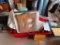 RED TOOL BOX FULL OF WALL PLATES, SWITCHES AND BOXES