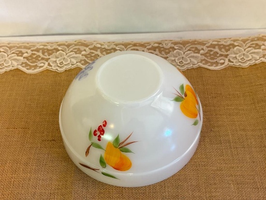 VINTAGE ANCHOR HOCKING FIRE KING GAY FAD MILK GLASS MIXING BOWL, 8 5/8" DIAMETER X 4 1/4"H, WITH