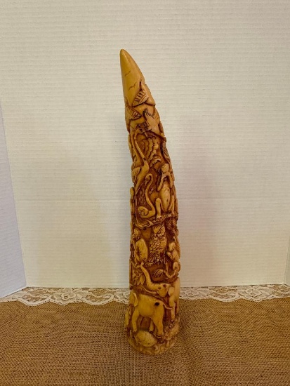 (1) VINTAGE ARTMARK STATUE APPROX 14 3/4"H, RESIN JUNGLE ANIMALS, MADE IN ITALY, HEAVY